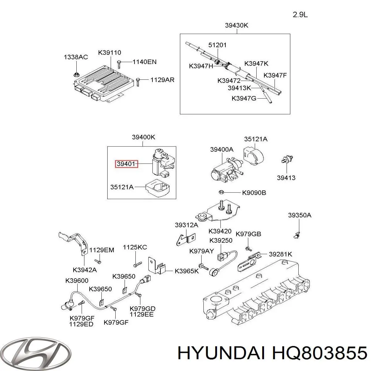 Преобразователь давления (соленоид) наддува Hyundai/Kia HQ803855 цена, от 20.90 USD