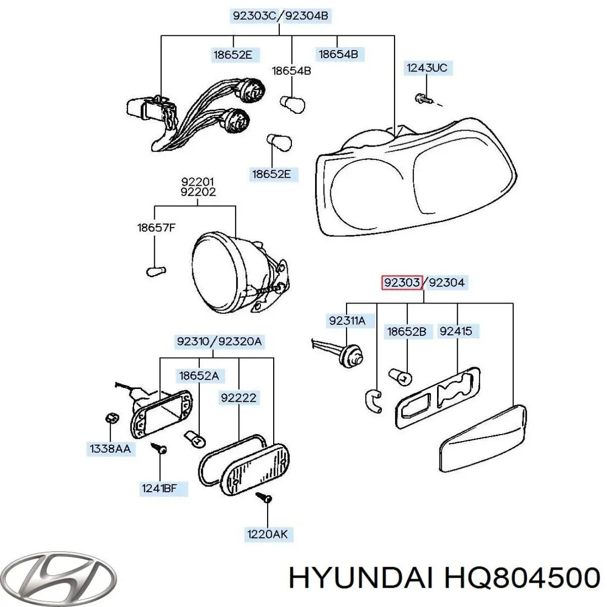 HQ804500 Hyundai/Kia повторитель поворота на крыле