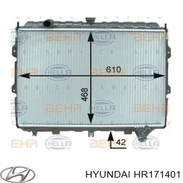 Радиатор HR171401 Hyundai/Kia