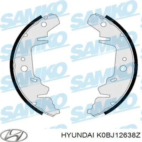 Купить K0BJ12638Z Hyundai/Kia Задние барабанные тормозные колодки