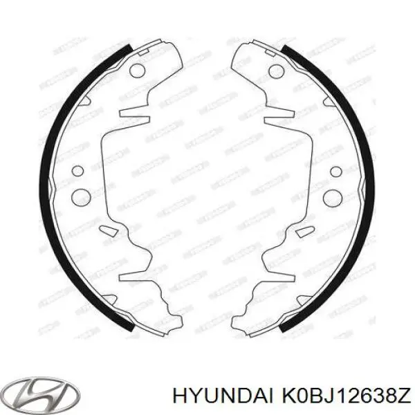 Задние барабанные колодки K0BJ12638Z Hyundai/Kia