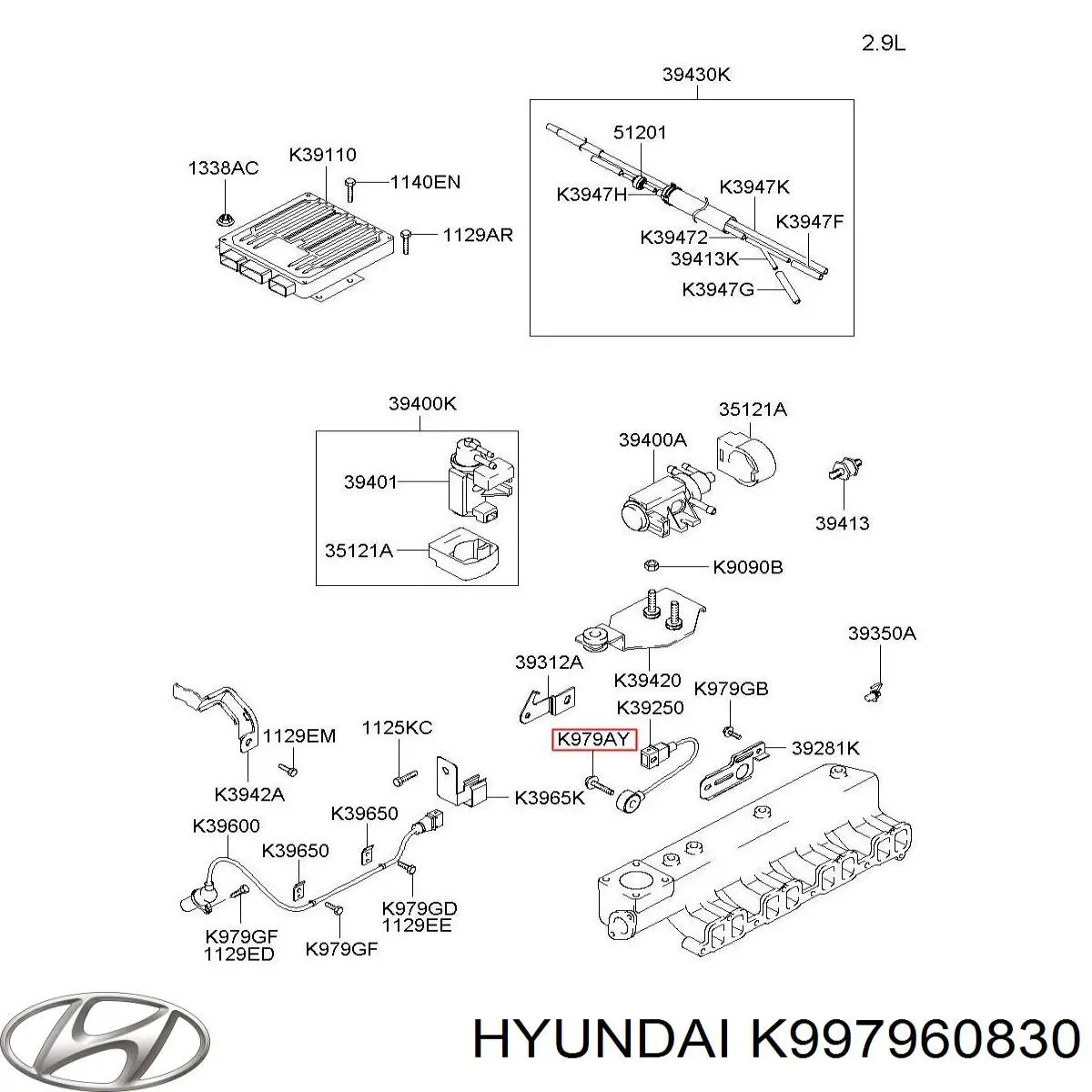  Hyundai/Kia K997960830 цена, от 0.76 USD