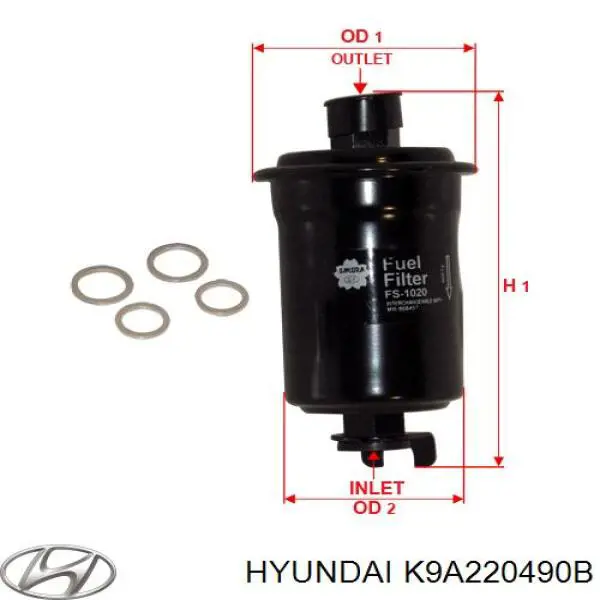 Купить K9A220490B Hyundai/Kia Фильтр-отстойник топлива грубой очистки