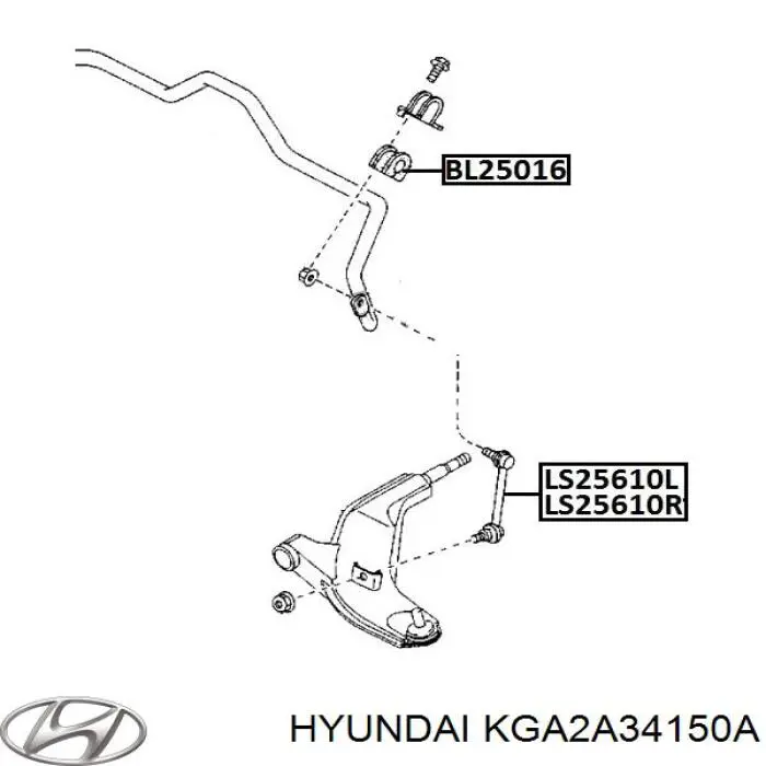 Линк стабилизатора, переднего, правый Hyundai/Kia KGA2A34150A цена, от 10.55 USD