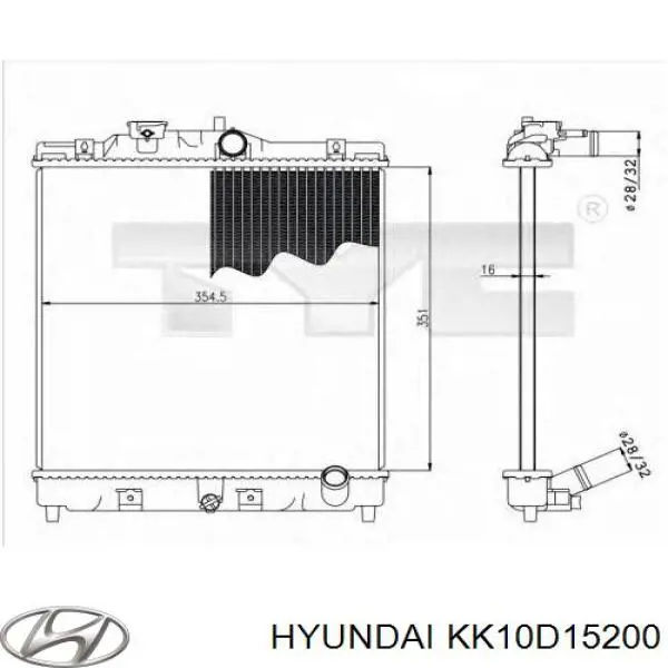 KK10D15200 Hyundai/Kia Радиатор основной