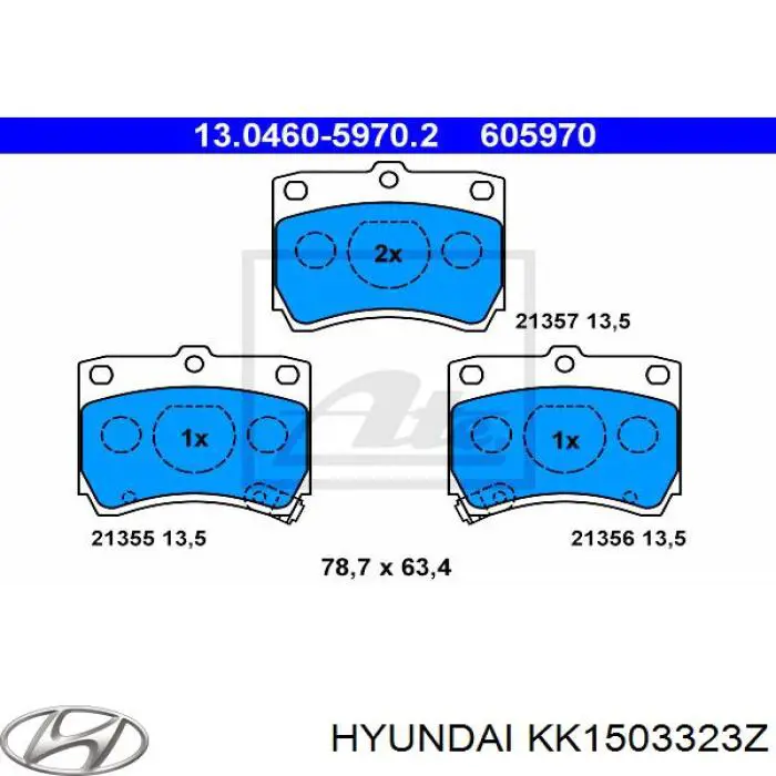 Передние тормозные колодки KK1503323Z Hyundai/Kia