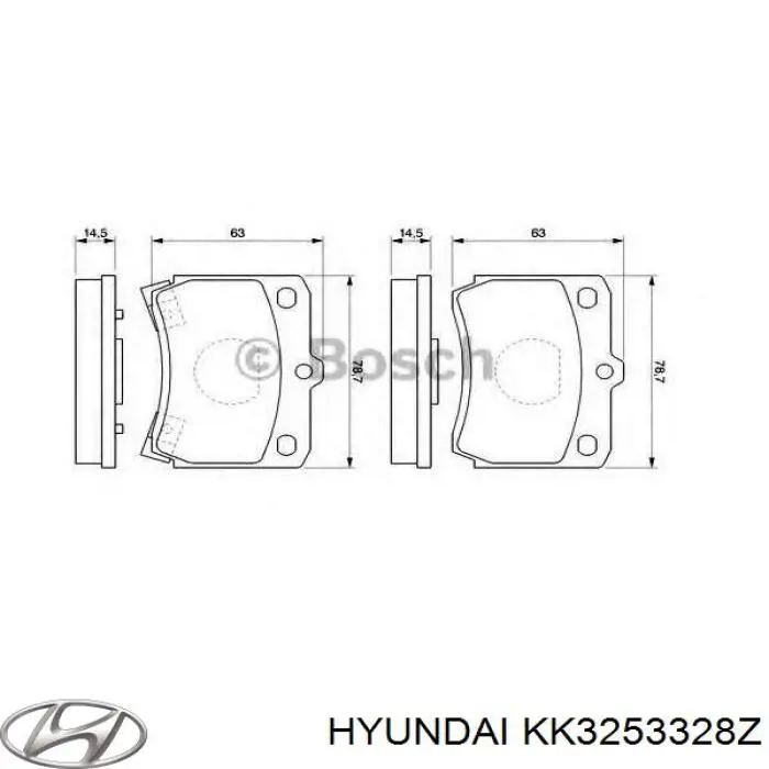 Купить KK3253328Z Hyundai/Kia Колодки тормозные