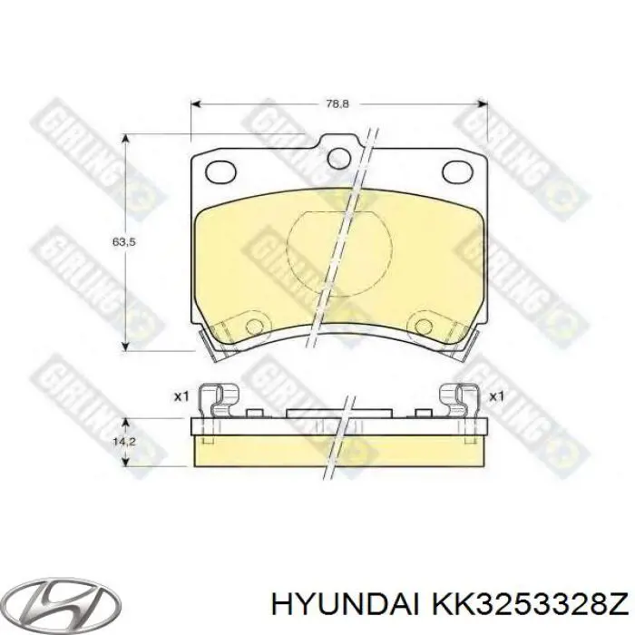 Колодки Hyundai/Kia KK3253328Z цена, от 12.92 USD