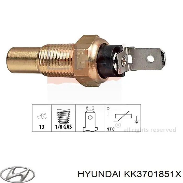 KK3701851X Hyundai/Kia датчик температуры охлаждающей жидкости