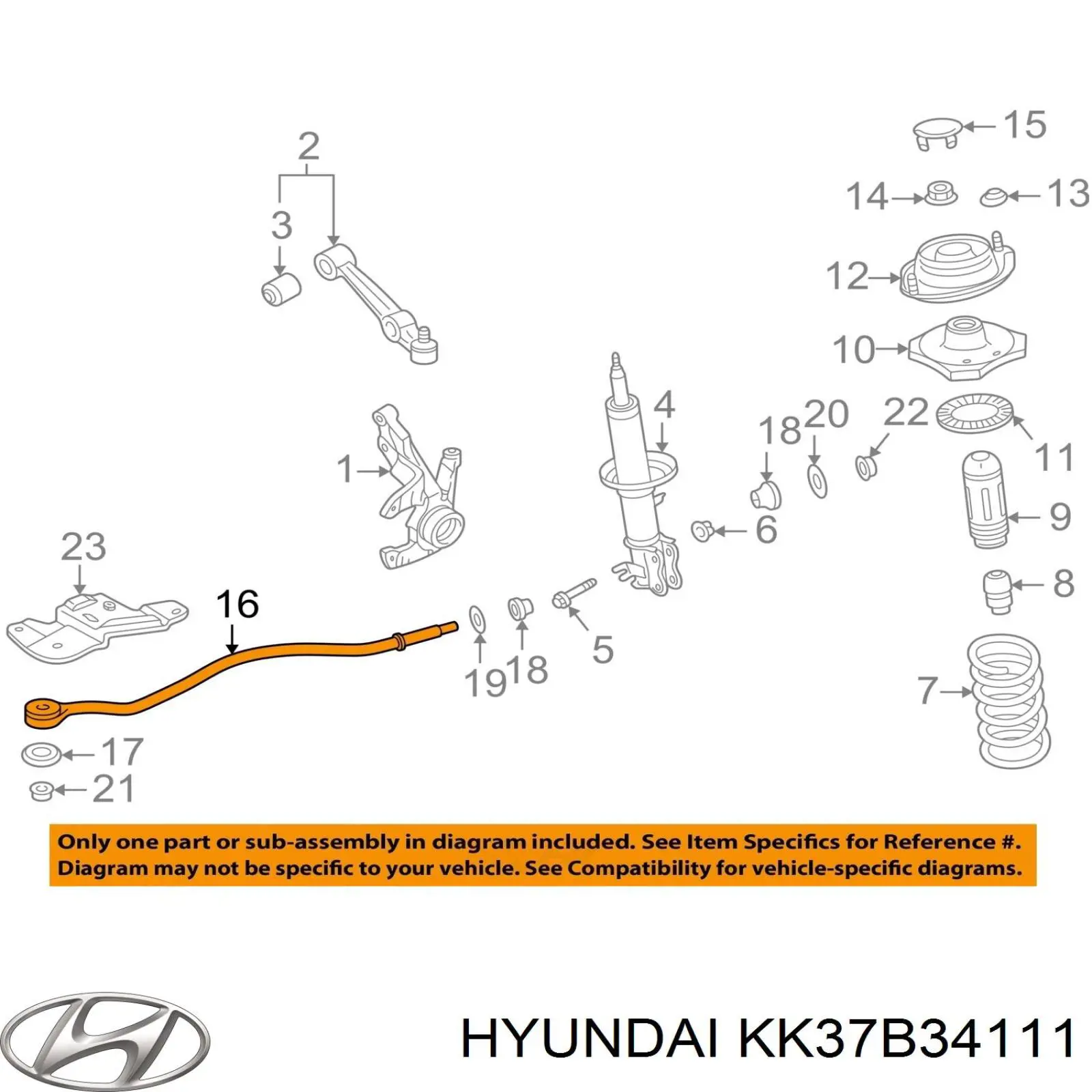 Купить KK37B34111 Hyundai/Kia Буфер (отбойник) амортизатора переднего