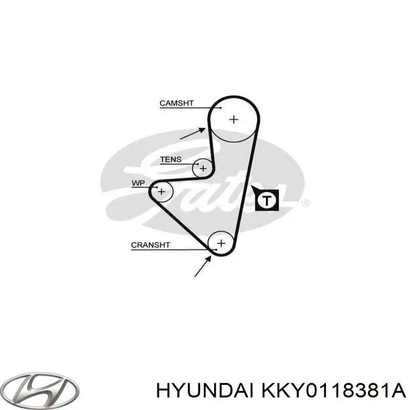 Ремень генератора KKY0118381A Hyundai/Kia