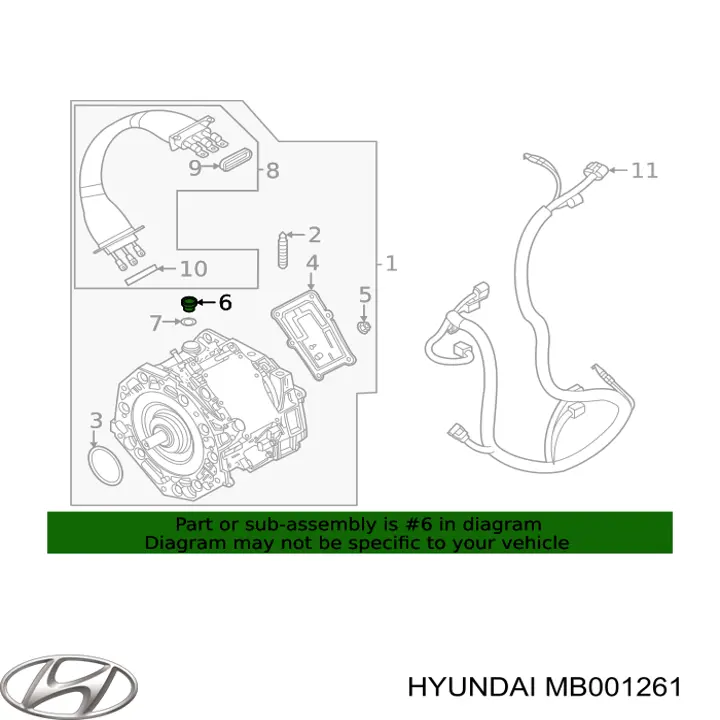 MB001261 Hyundai/Kia tampão de enchimento de eixo traseiro/dianteiro