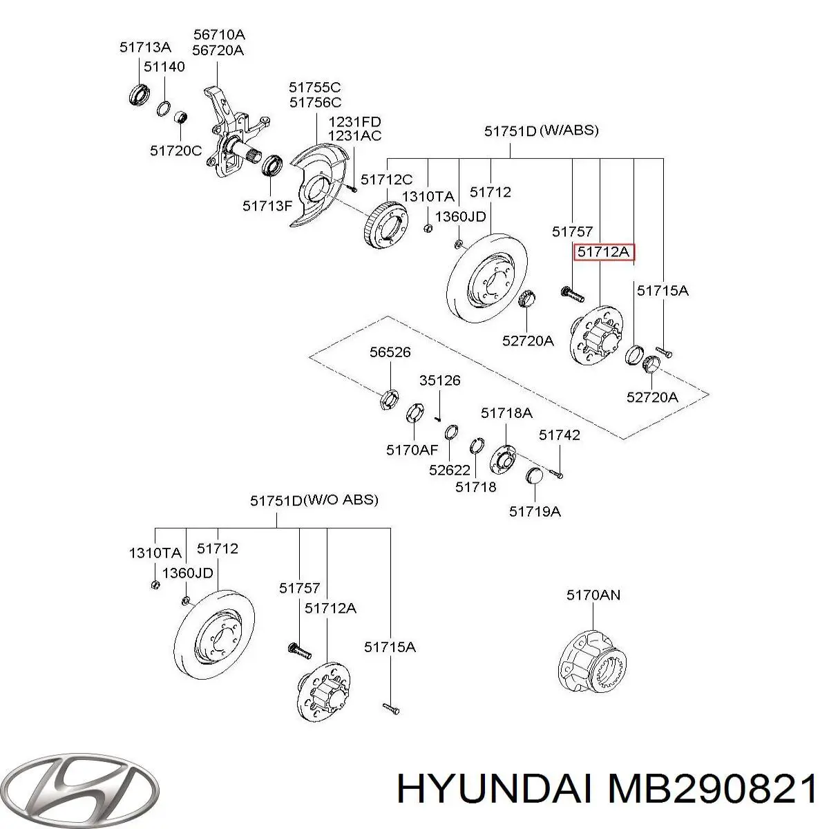 Ступица передняя HYUNDAI MB290821