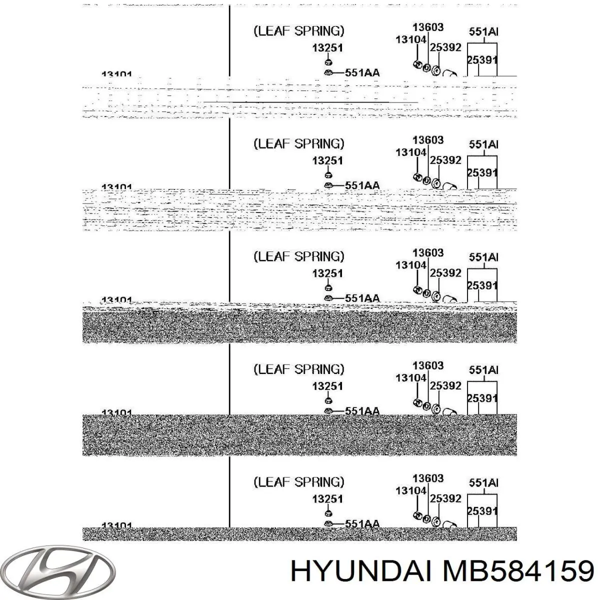 Задняя пружина MB584159 Mitsubishi