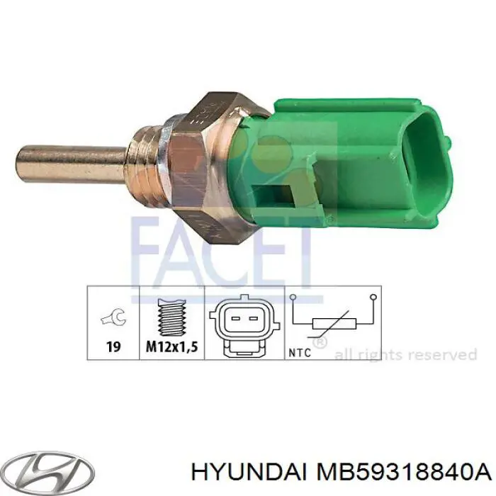 Датчик температуры охлаждающей жидкости HYUNDAI MB59318840A