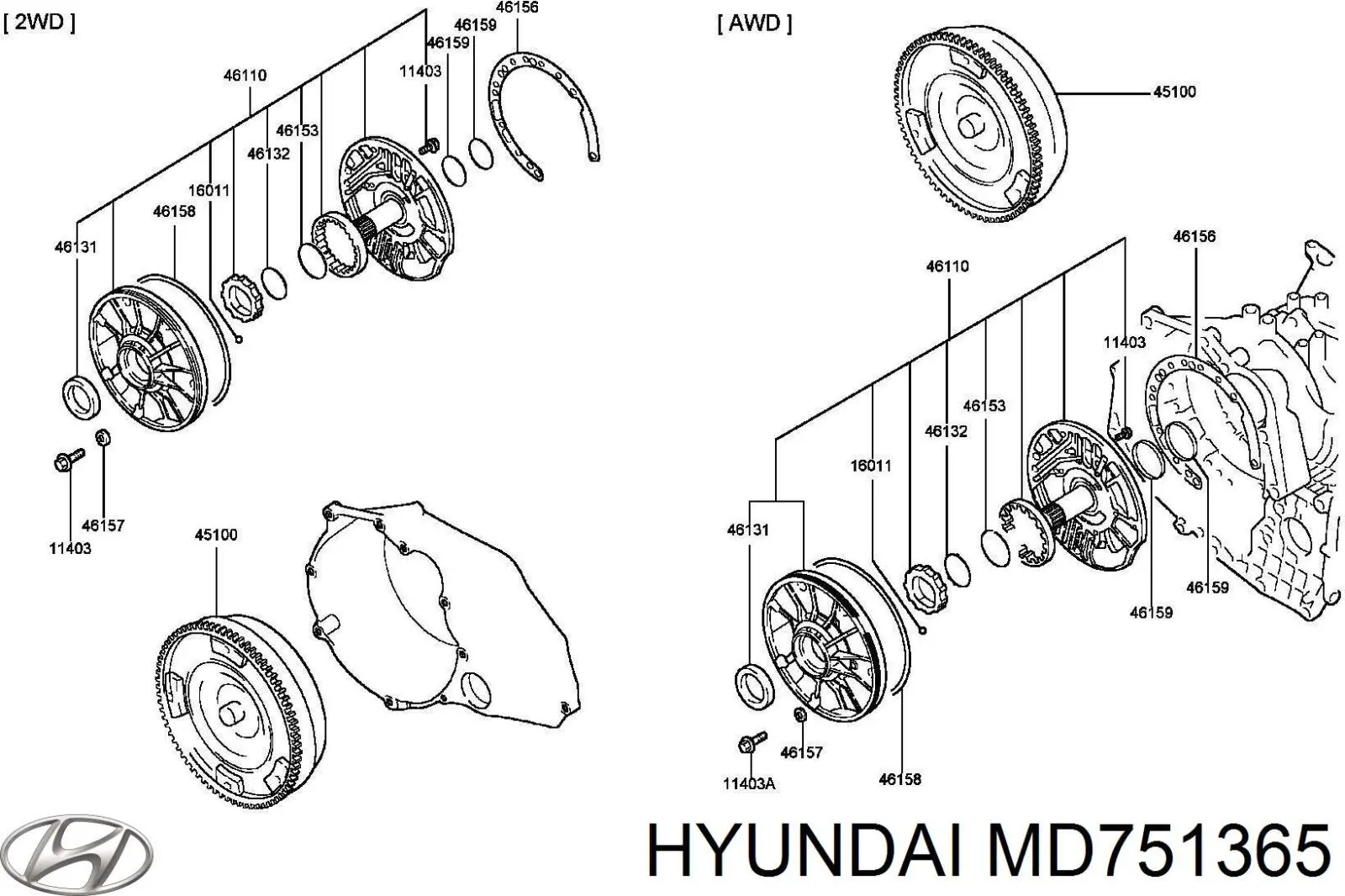 Гидротрансформатор MD751365 Hyundai/Kia