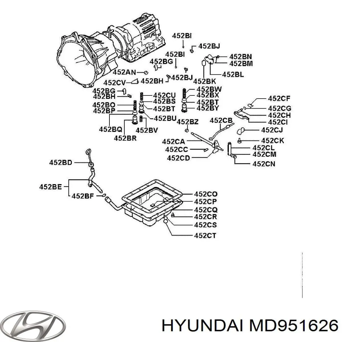 MD951626 Hyundai/Kia vedante de panela da caixa automática de mudança/caixa mecânica de mudança