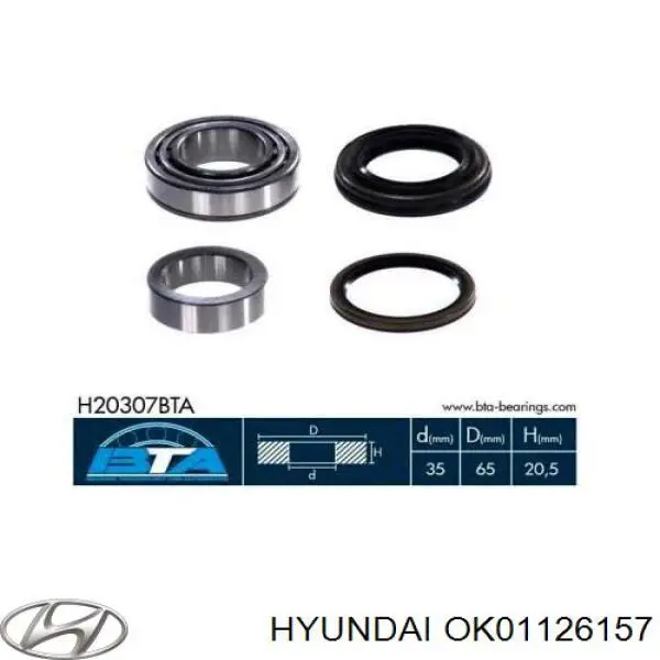 OK01126157 Hyundai/Kia vedação externa de cubo traseiro