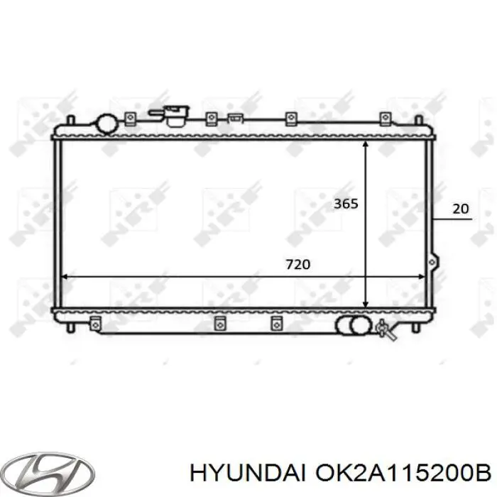 Радиатор OK2A115200B Hyundai/Kia