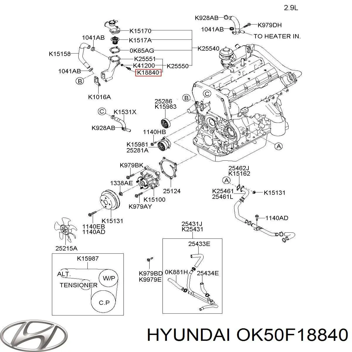 Купить OK50F18840 Hyundai/Kia Термодатчик охлаждающей жидкости