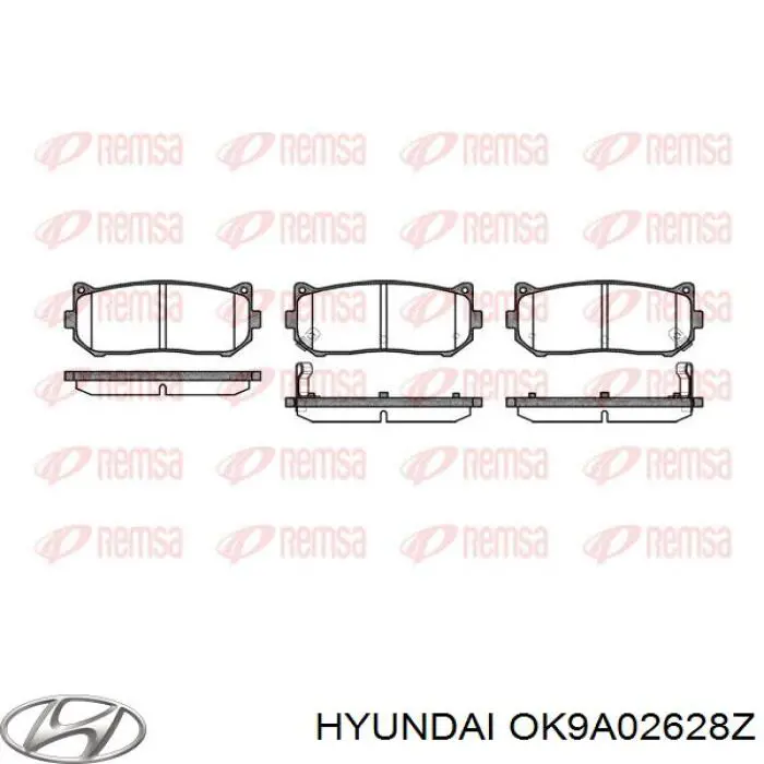 Задние тормозные колодки OK9A02628Z Hyundai/Kia