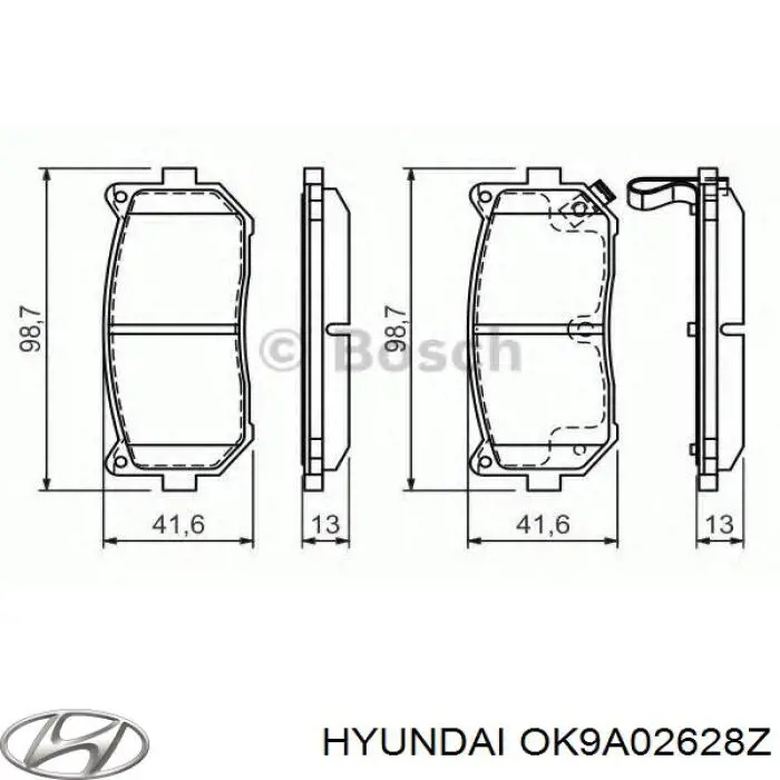 OK9A02628Z Hyundai/Kia задние тормозные колодки