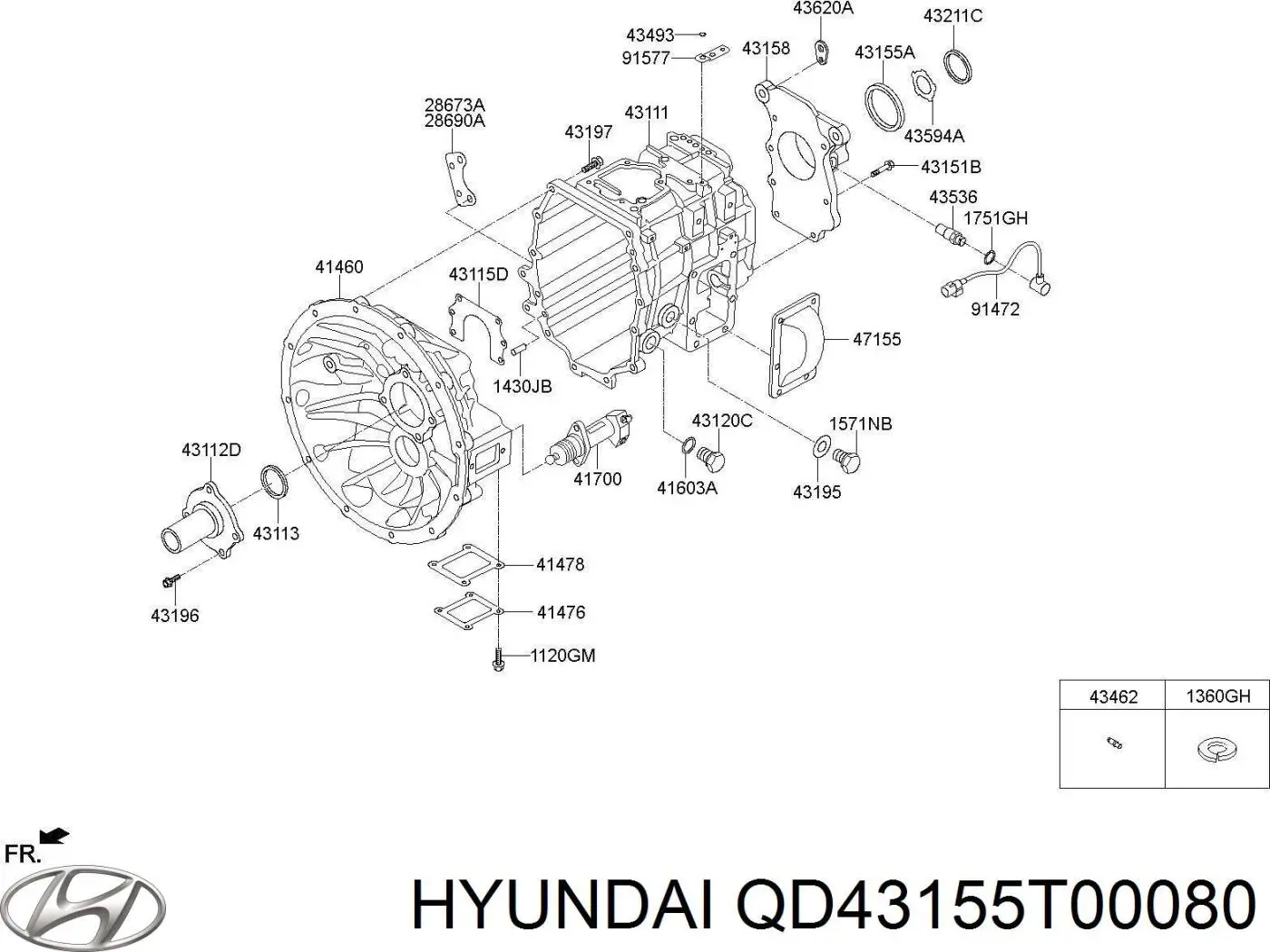  QD43155T00080 Hyundai/Kia