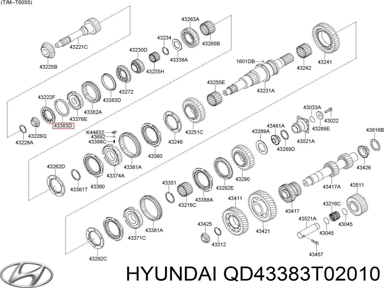 Кольцо синхронизатора QD43383T02010 Hyundai/Kia