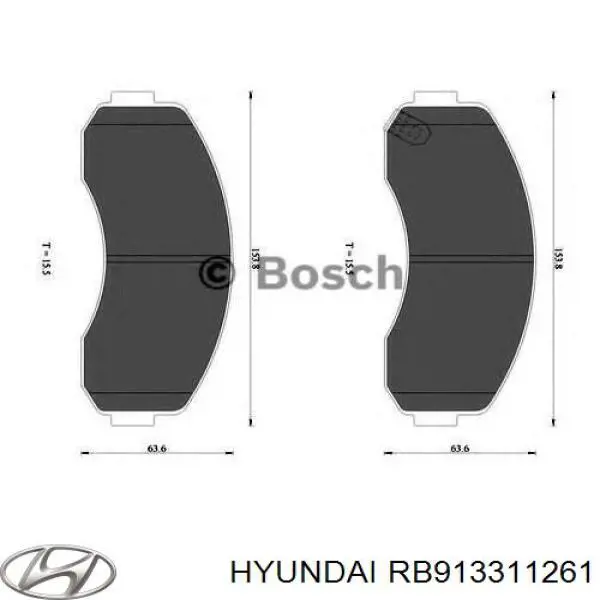 RB913311261 Hyundai/Kia Колодки передние