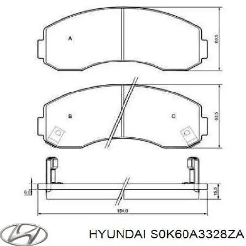 Колодки Hyundai/Kia S0K60A3328ZA цена, от 25.42 USD