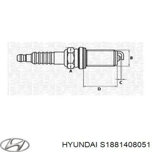 Свечи зажигания S1881408051 Hyundai/Kia