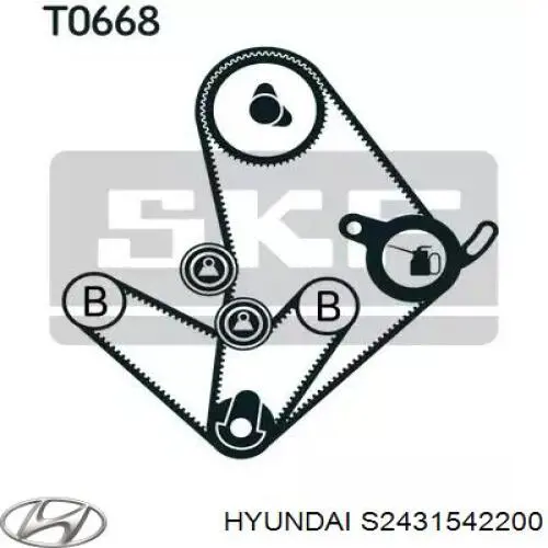 Зубчатый ремень Hyundai/Kia S2431542200 цена, от 30.05 USD
