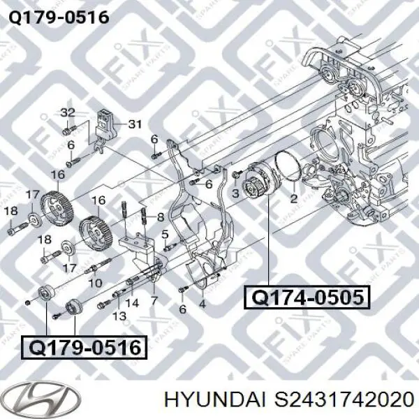 Купить S2431742020 Hyundai/Kia Ролик натяжителя газораспределительного ремня