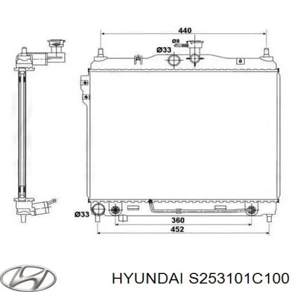 S253101C100 Hyundai/Kia радиатор