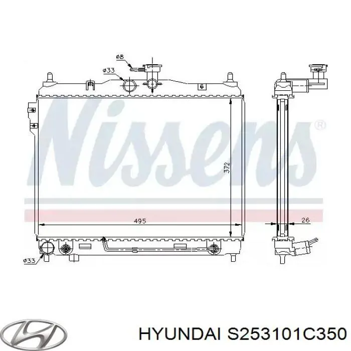 Радиатор S253101C350 Hyundai/Kia