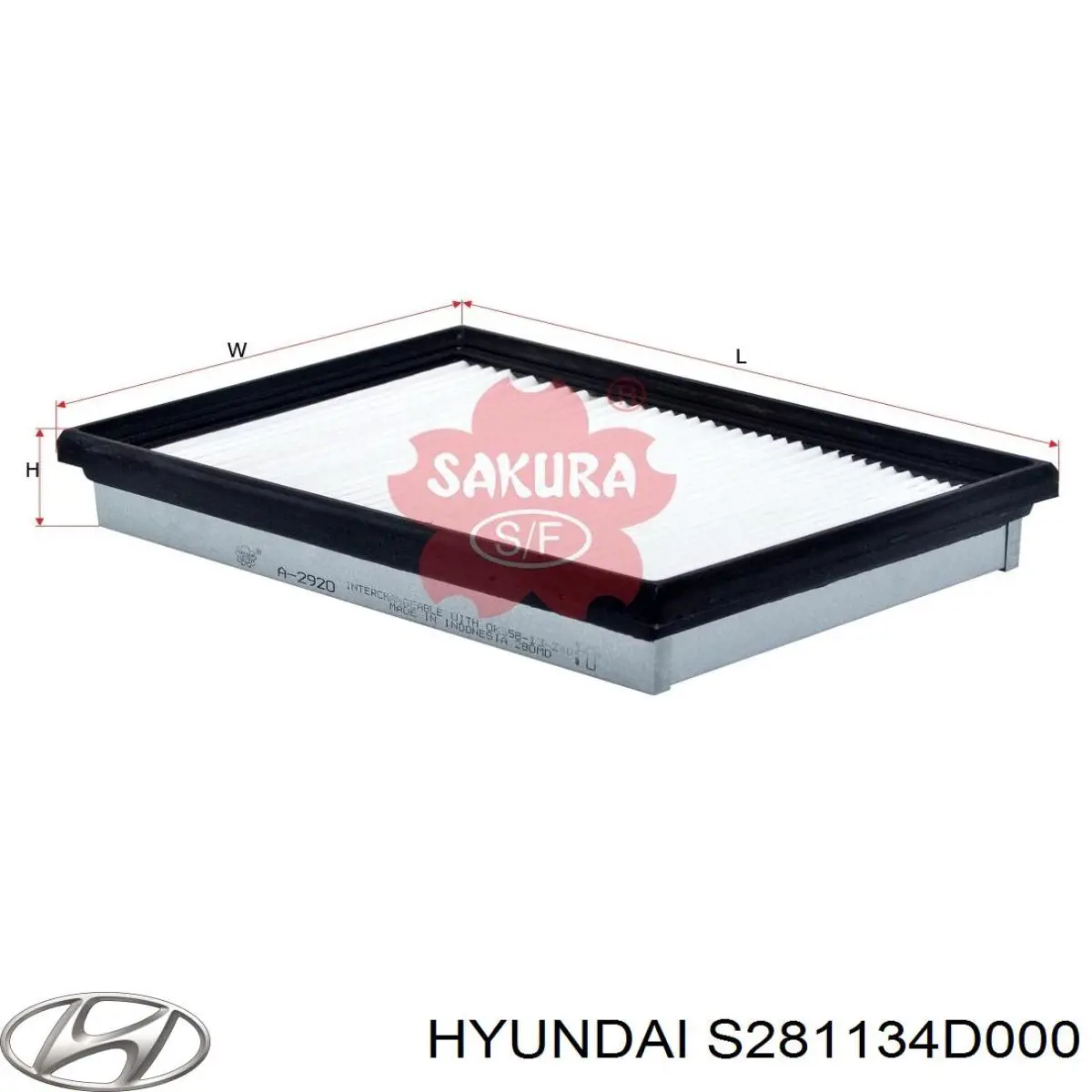 Купить S281134D000 Hyundai/Kia Автомобильный фильтр воздуха
