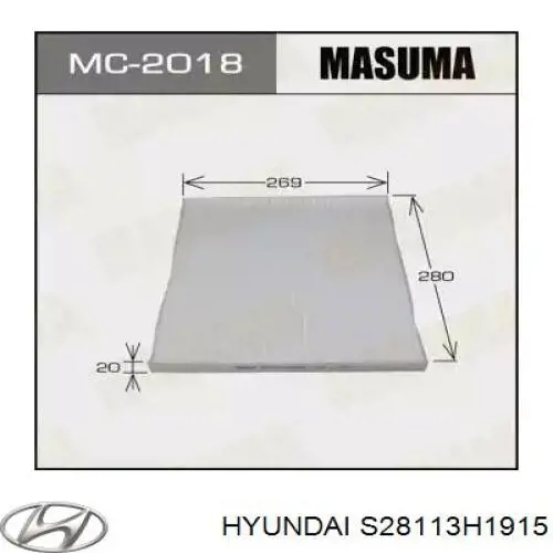 Элемент воздушного фильтра Hyundai/Kia S28113H1915 цена, от 7.49 USD