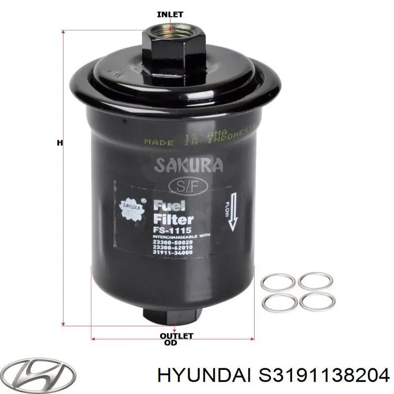 Купить S3191138204 Hyundai/Kia Фильтр-отстойник топлива грубой очистки