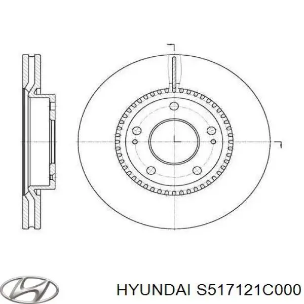 Передние тормозные диски S517121C000 Hyundai/Kia