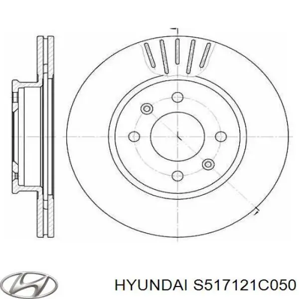 S517121C050 Hyundai/Kia диск тормозной передний