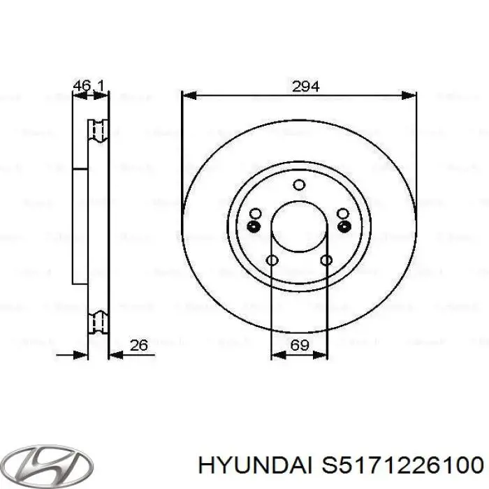 S5171226100 Hyundai/Kia диск тормозной передний