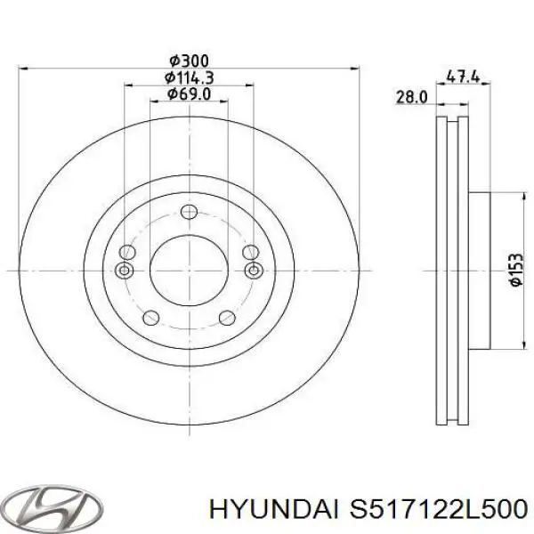 Купить S517122L500 Hyundai/Kia Ротор тормозной
