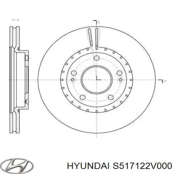 Передние тормозные диски S517122V000 Hyundai/Kia