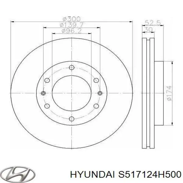 S517124H500 Hyundai/Kia диск тормозной передний