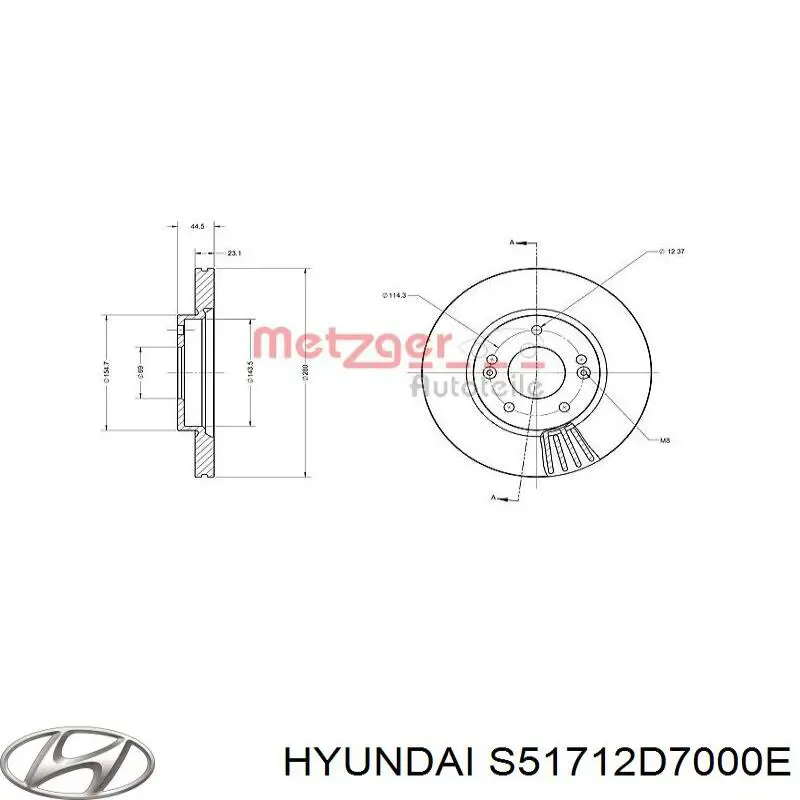 S51712D7000E Hyundai/Kia Диск тормозной передний
