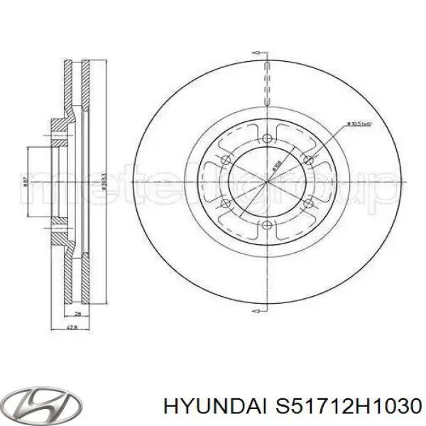 Купить S51712H1030 Hyundai/Kia Ротор тормозной