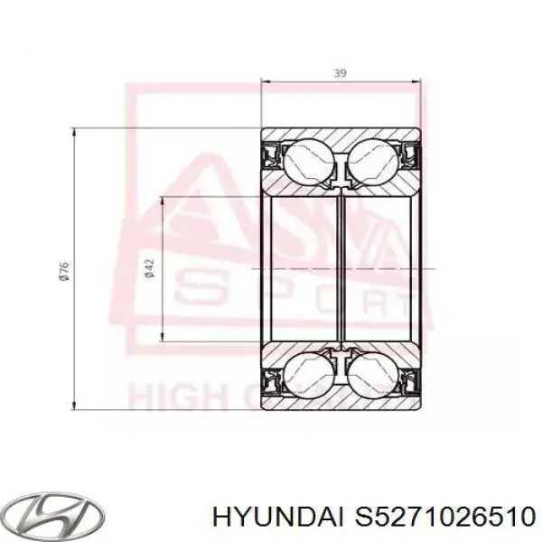 Подшипники задней ступицы Hyundai/Kia S5271026510 цена, от 25.00 USD