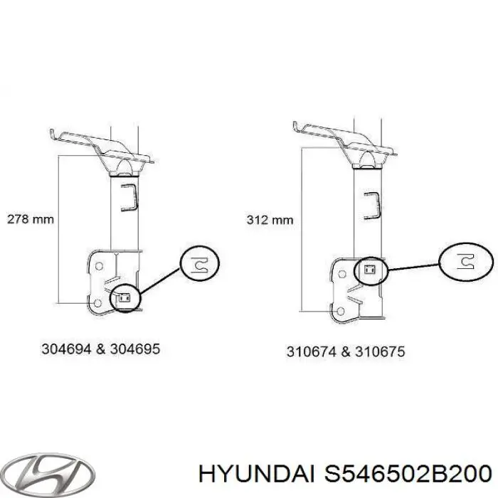 S546502B200 Hyundai/Kia Амортизатор передний левый