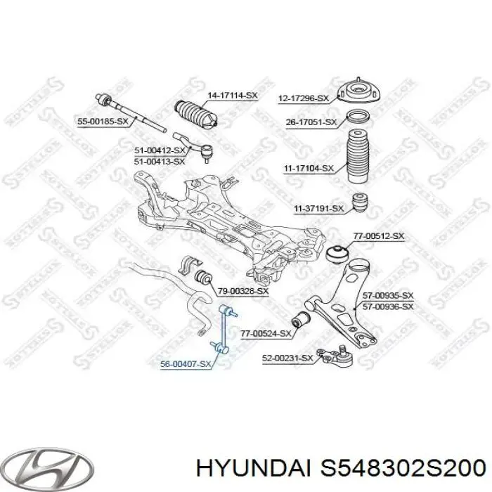 S548302S200 Hyundai/Kia стойка стабилизатора переднего