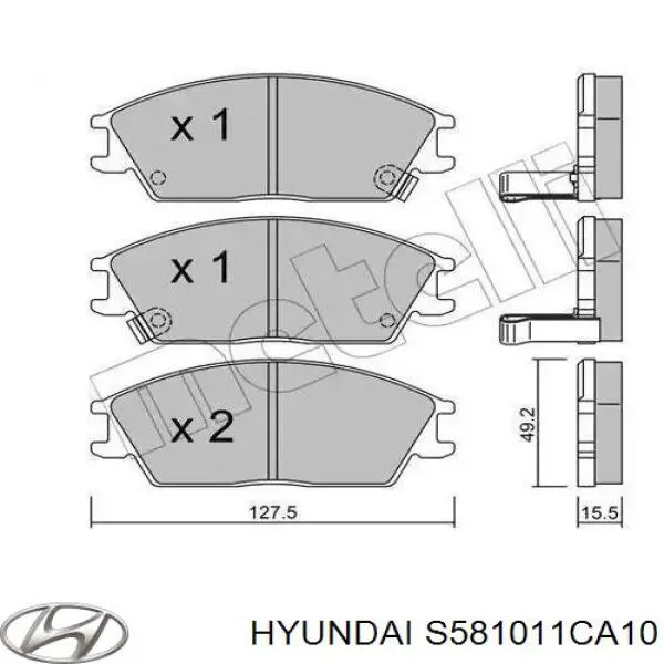 Купить S581011CA10 Hyundai/Kia Колодки тормозные